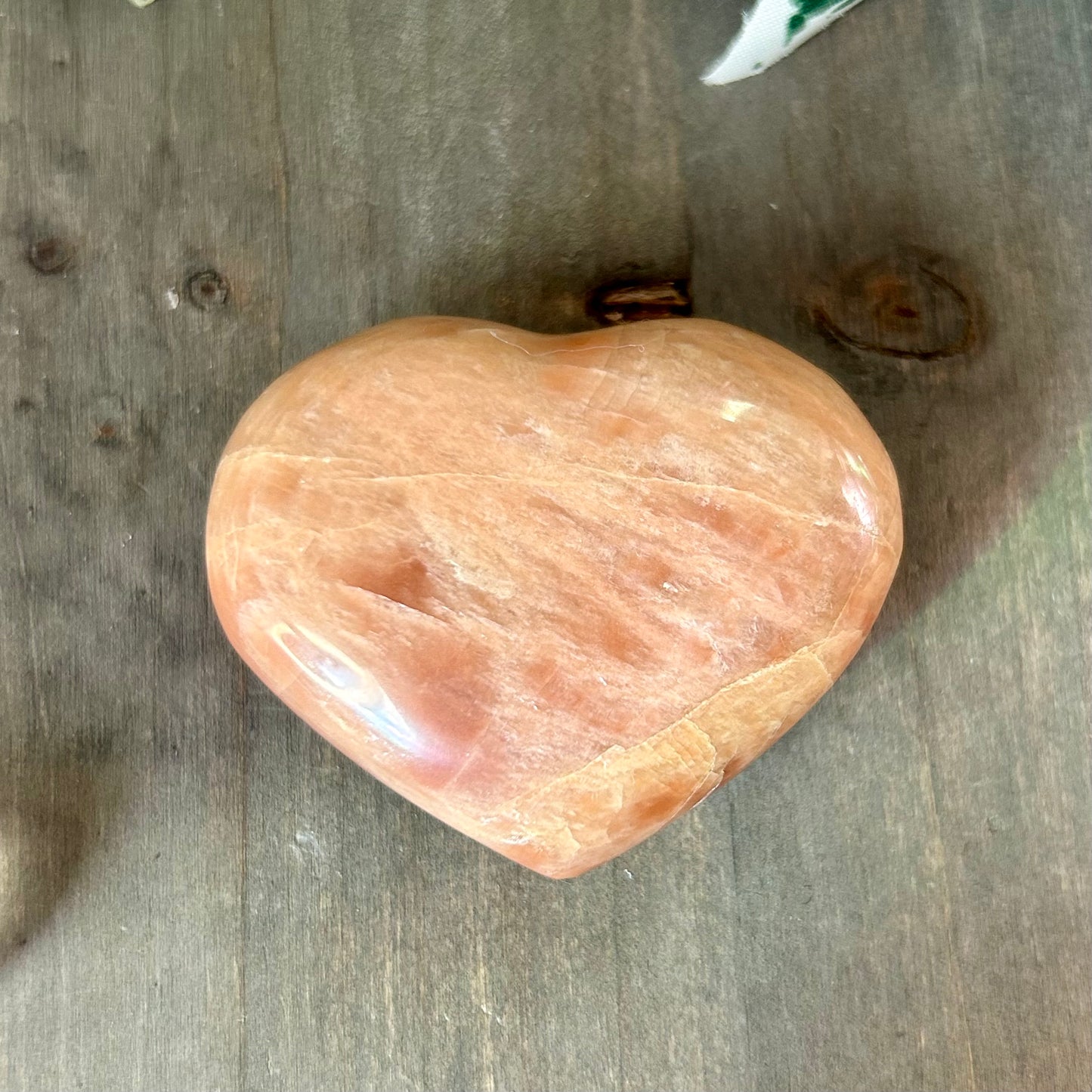 peach moonstone heart