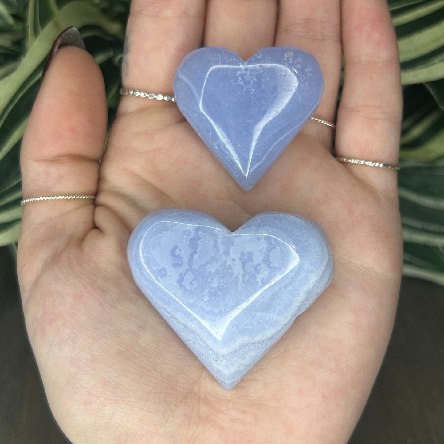 blue lace agate heart