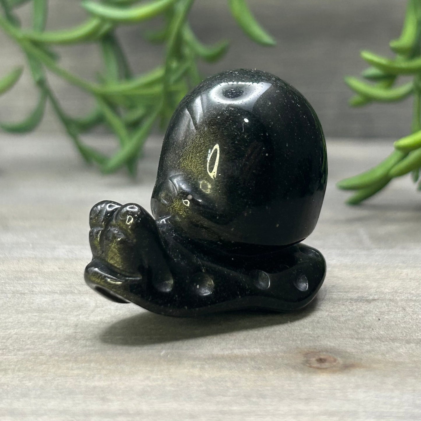 gold sheen obsidian snail