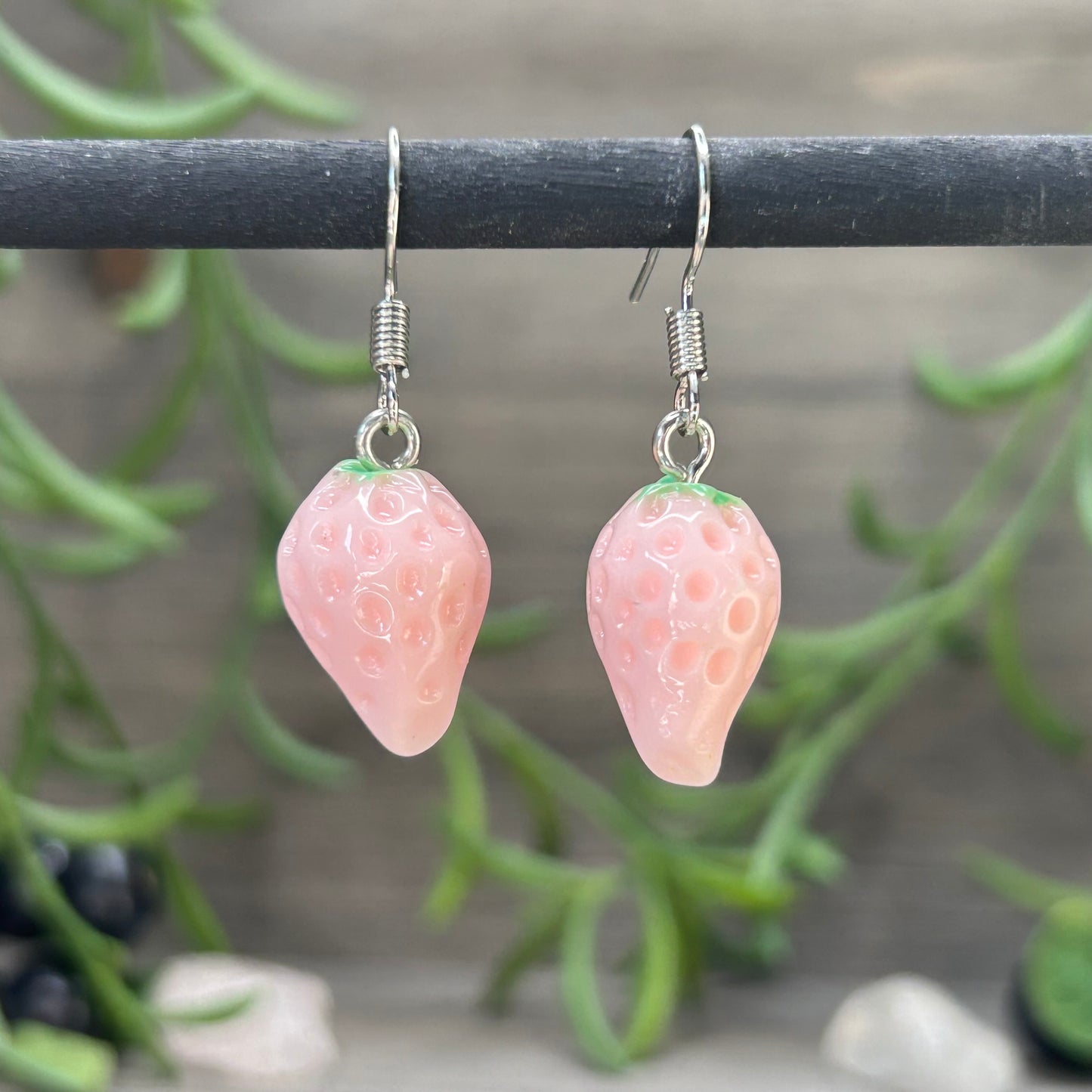 pink strawberry dangles