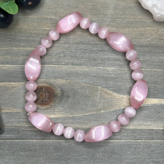 pink cats eye bracelet