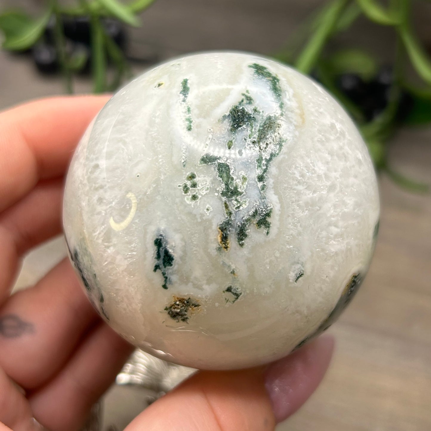 moss agate sphere