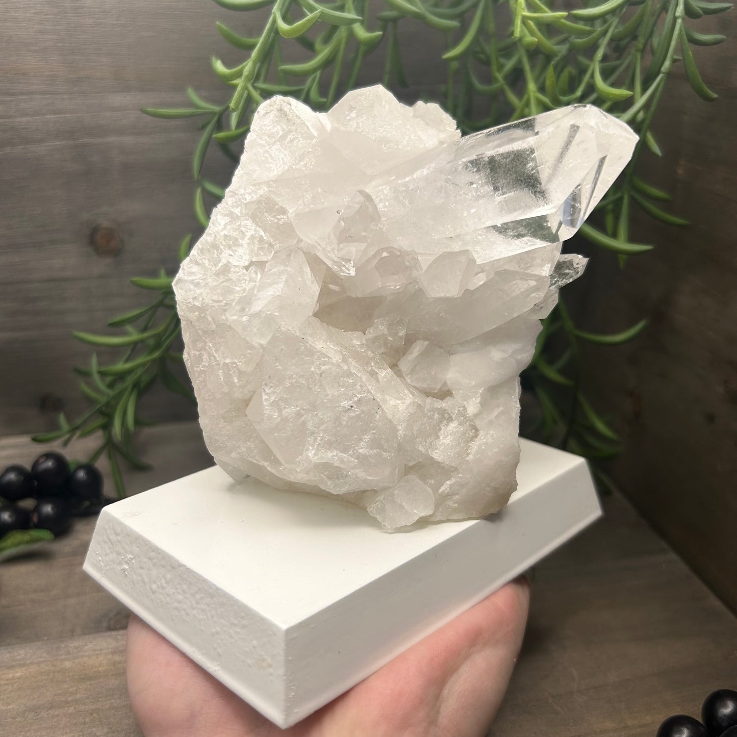 XL clear quartz cluster