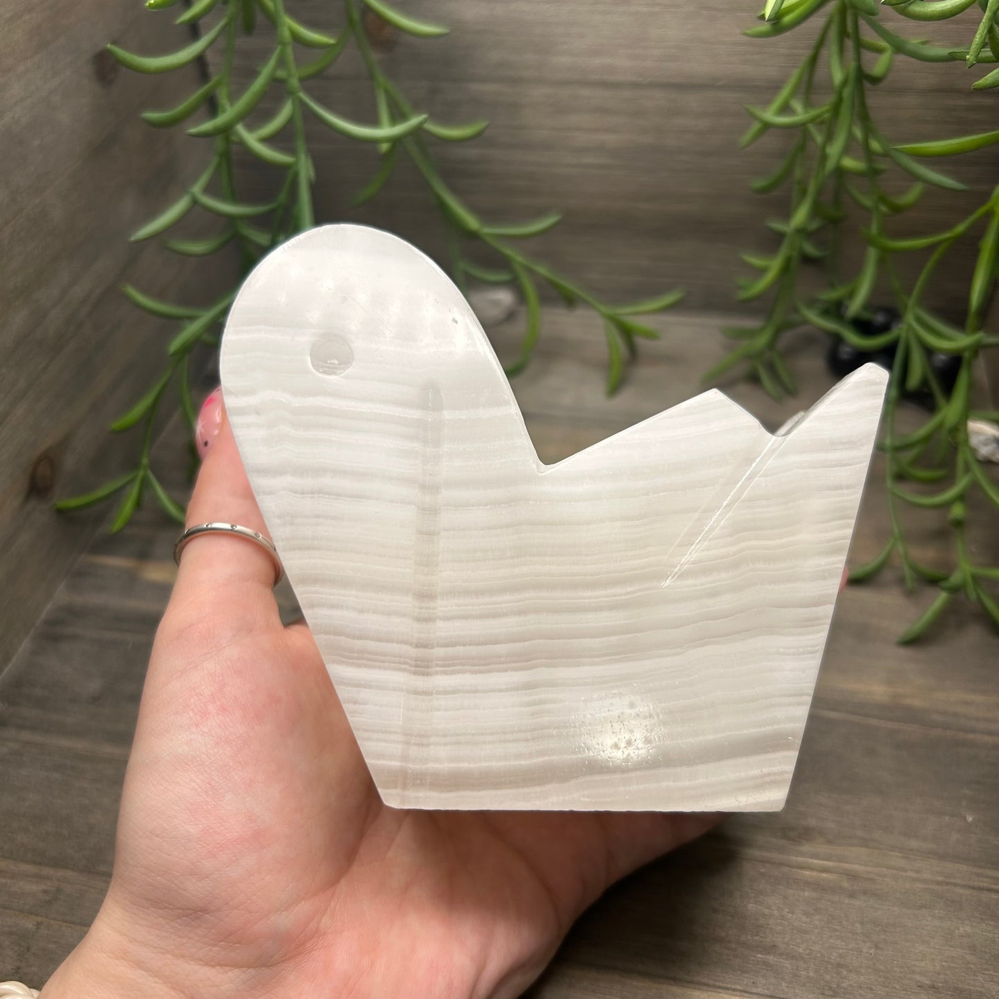 calcite swan napkin holder