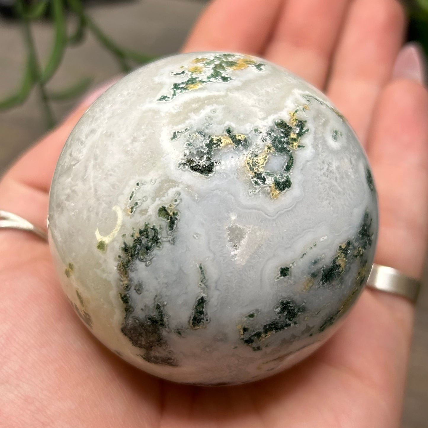 moss agate sphere