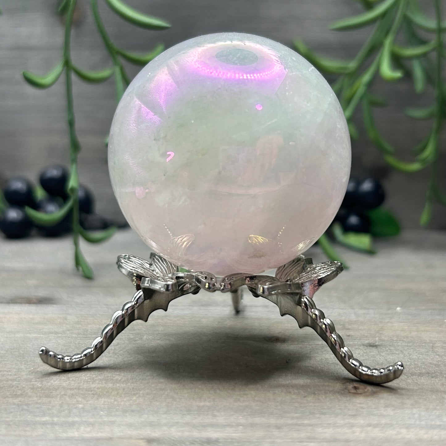 aura rose quartz sphere