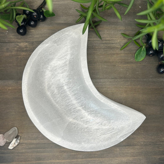 XL selenite moon bowl