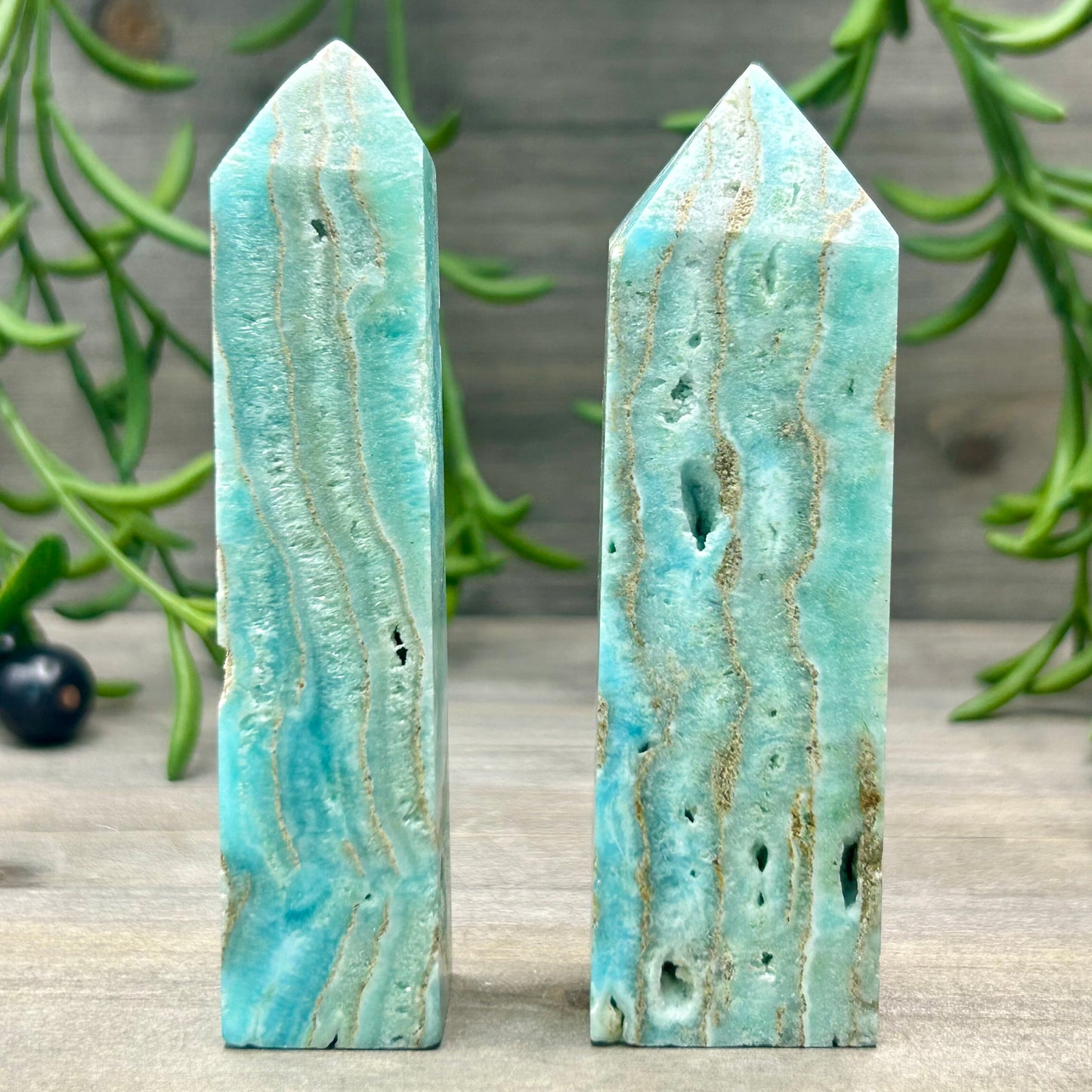 blue aragonite tower