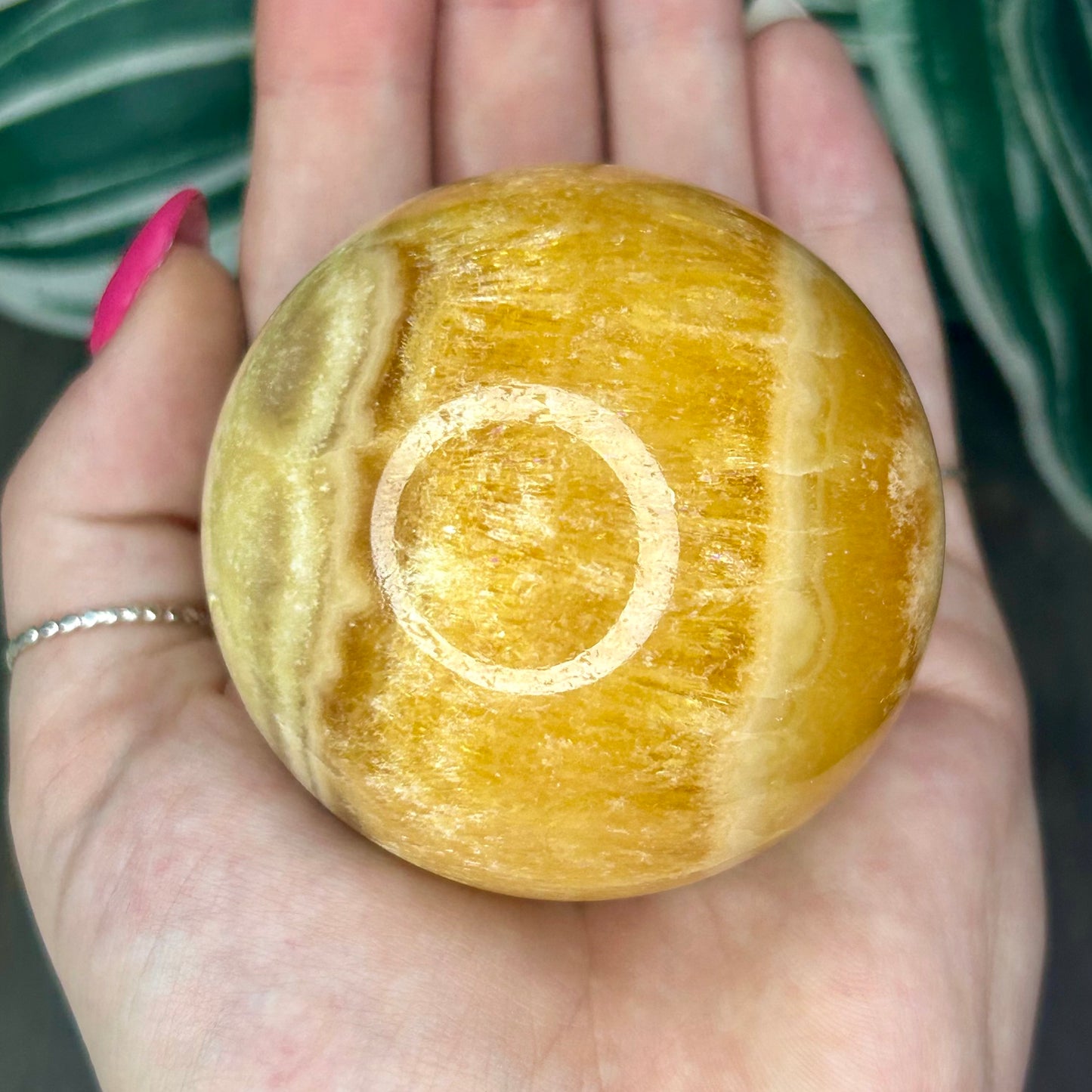 orange calcite sphere