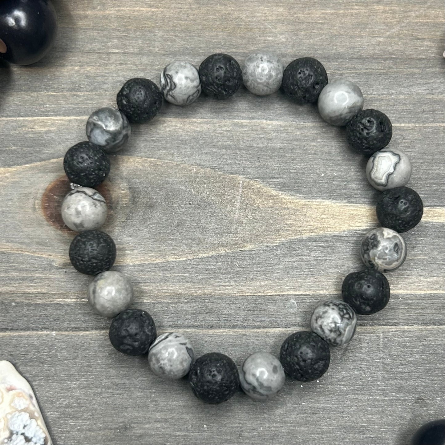 picasso jasper+lava stone bracelet