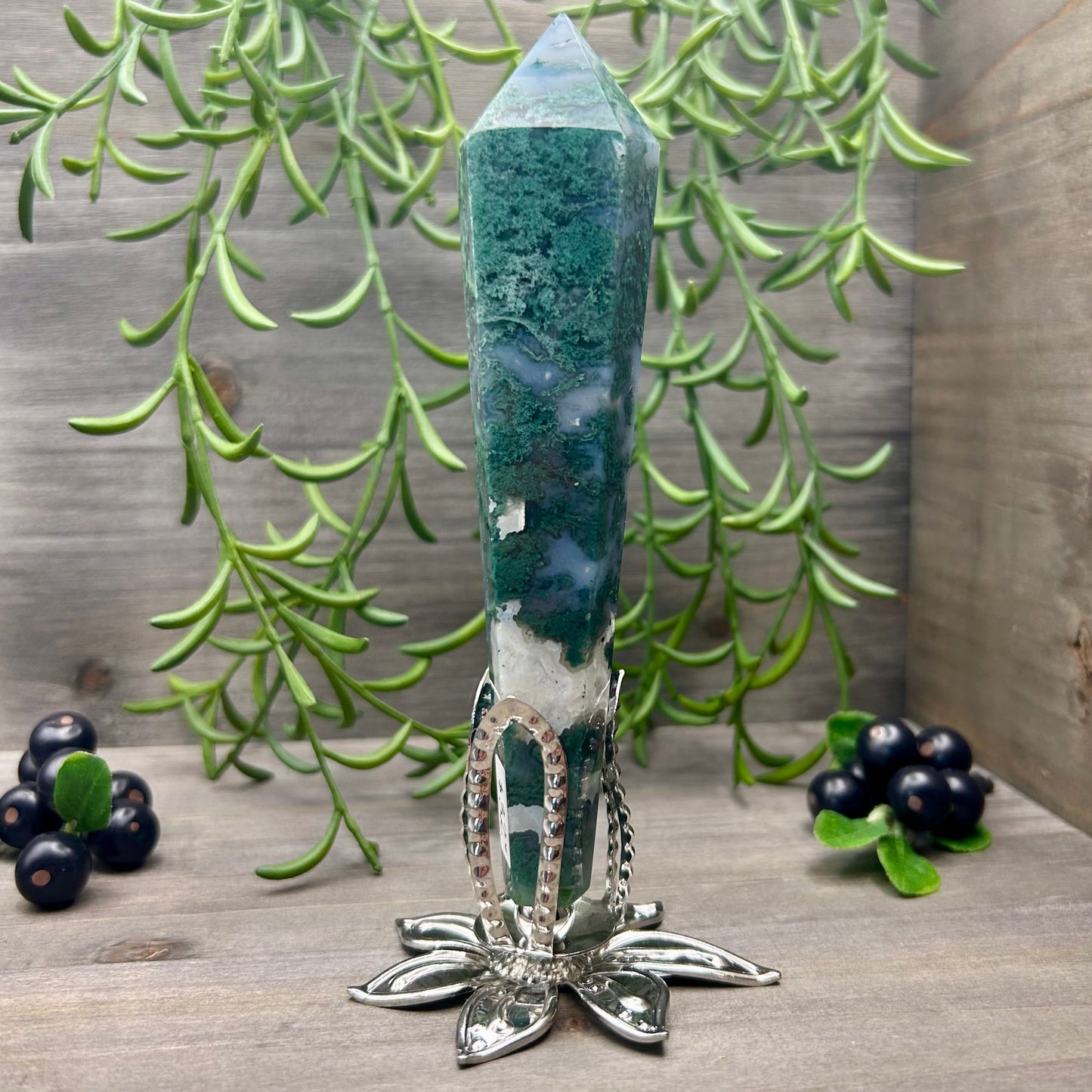 moss agate wand