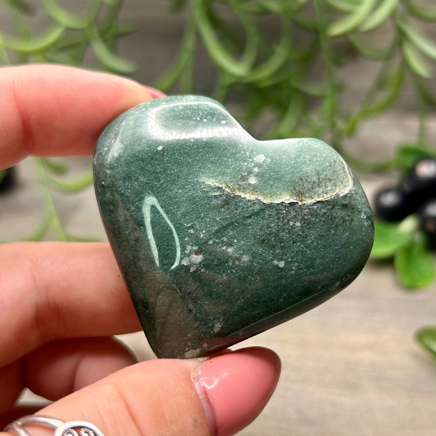 moss agate heart