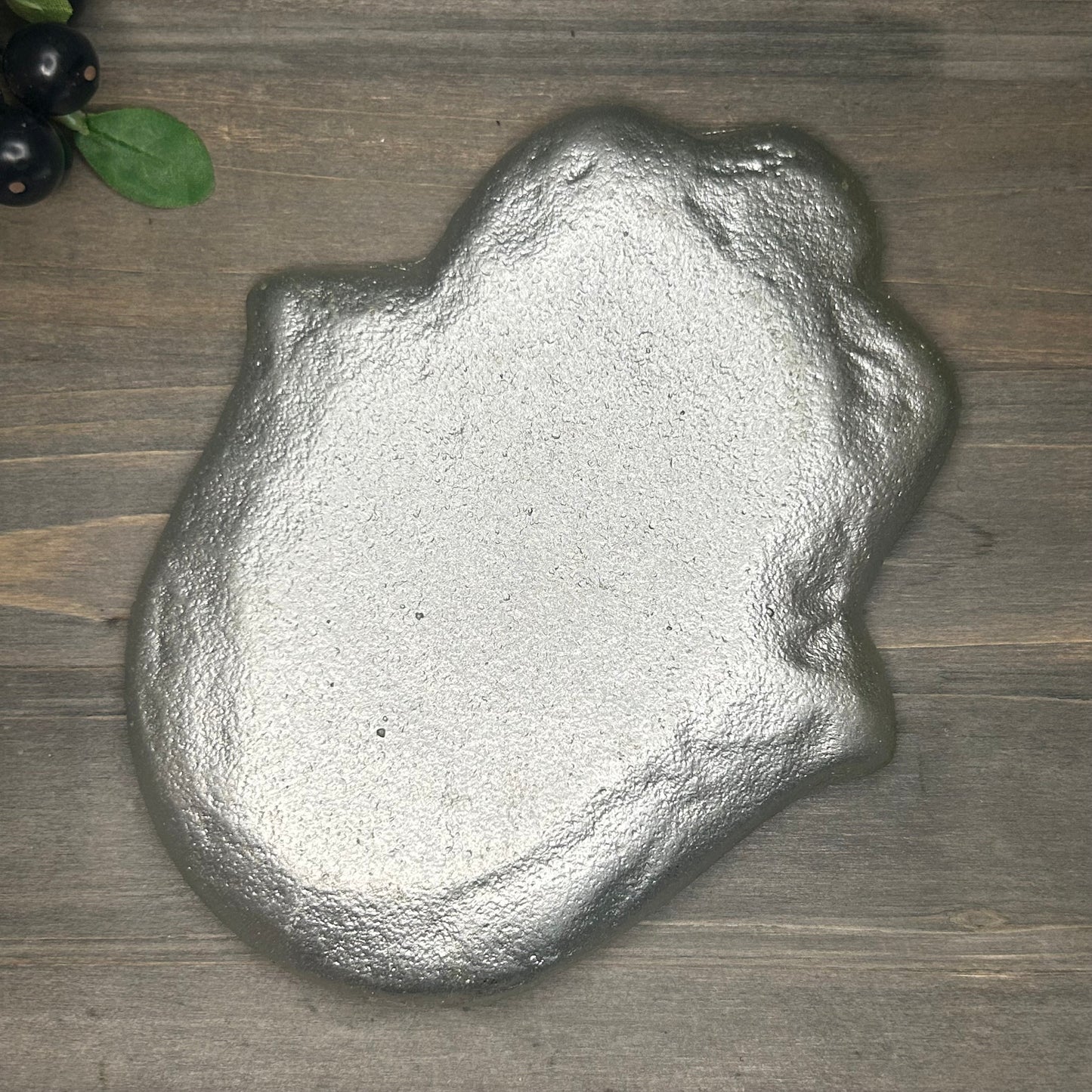 silver hamsa trinket dish