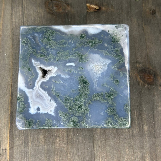 druzy moss agate slab