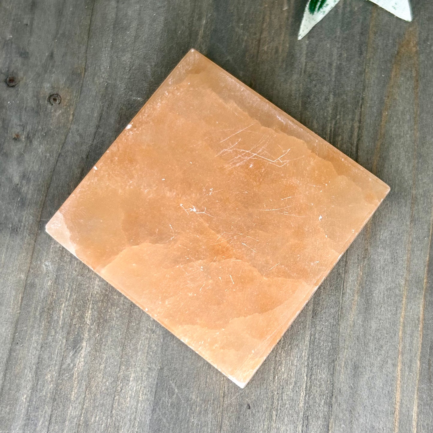 peach selenite slab