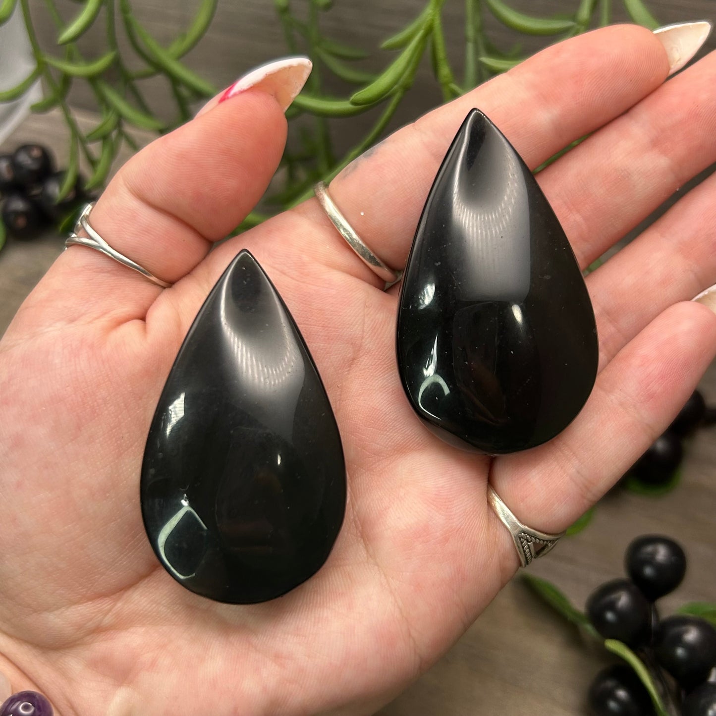 rainbow obsidian teardrop