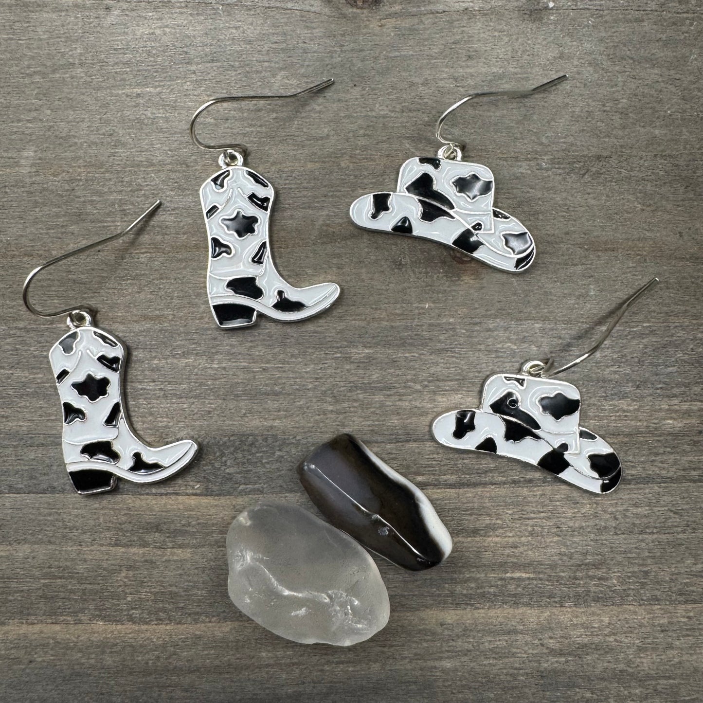 cow print dangles