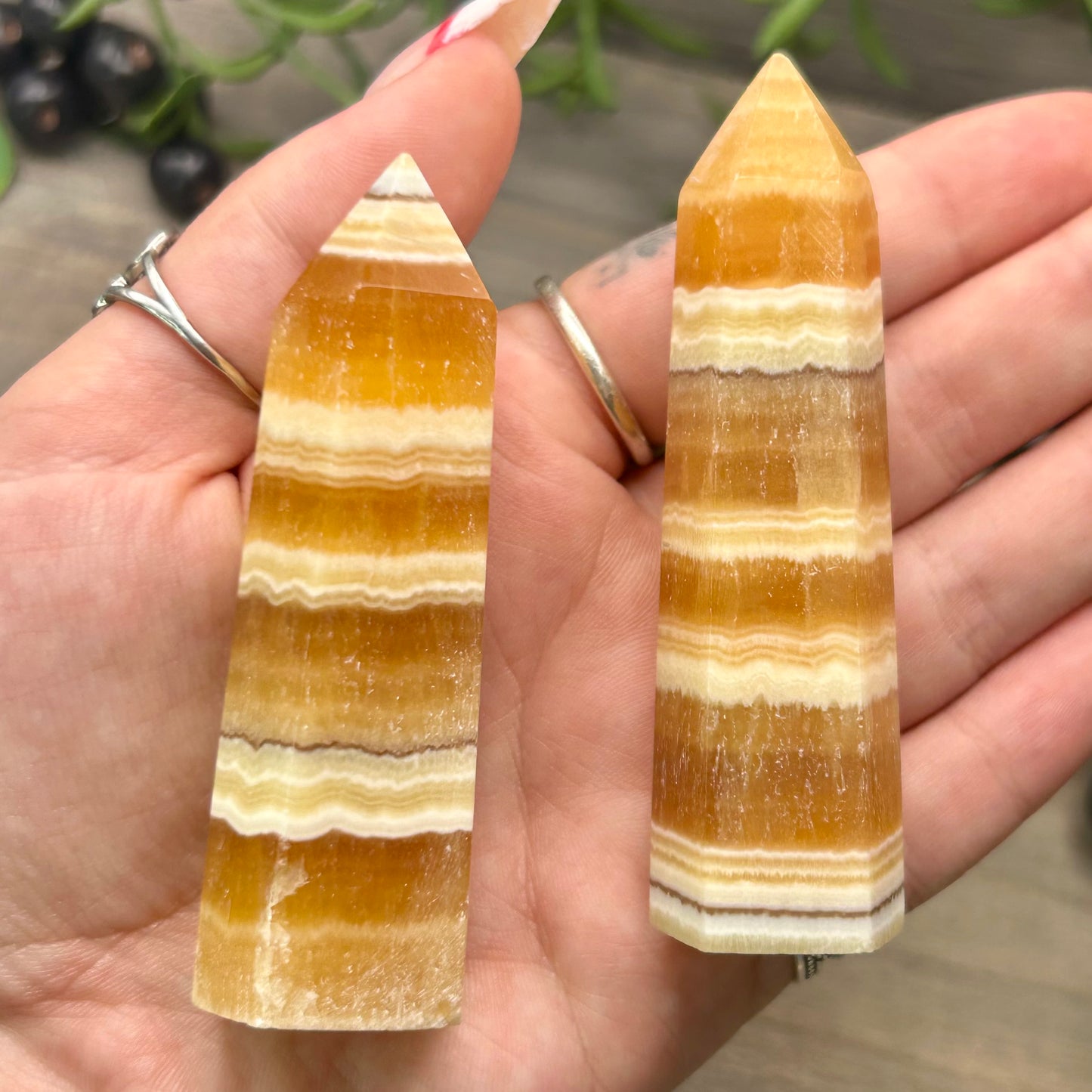 honey calcite tower