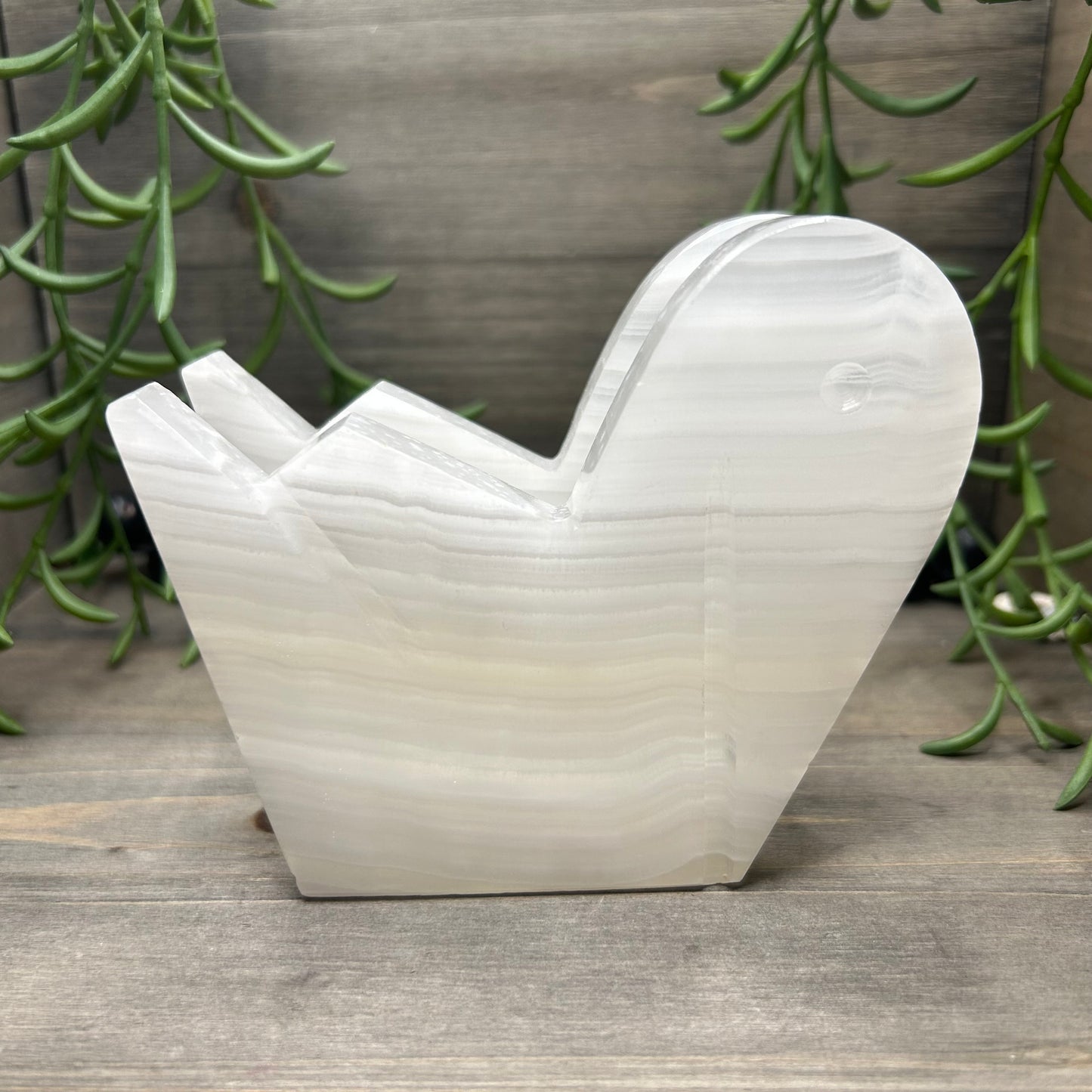 calcite swan napkin holder