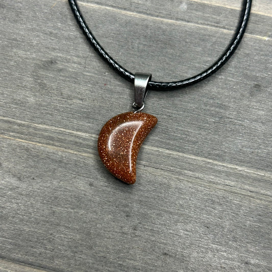 goldstone moon necklace
