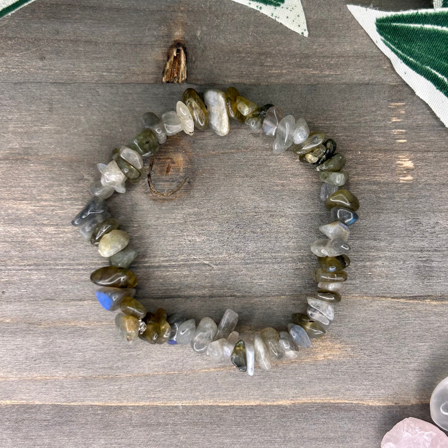 labradorite chip bracelet