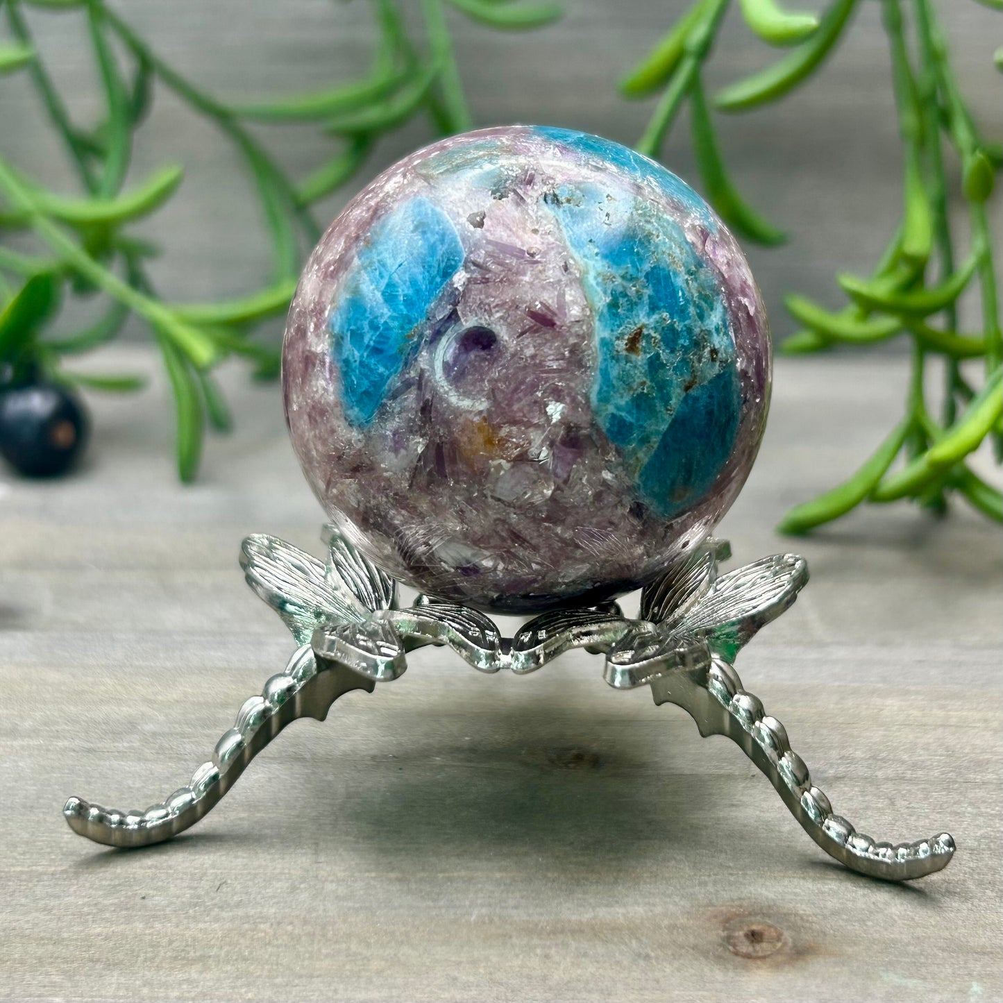 sunstone/apatite/lepidolite sphere