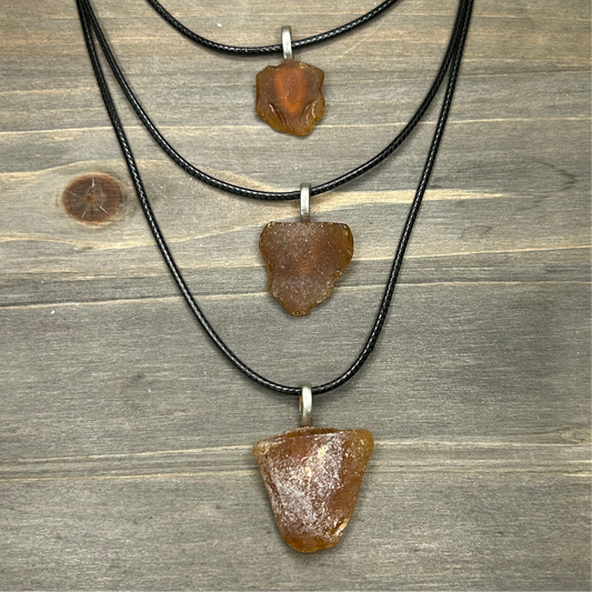 brown sea glass necklace
