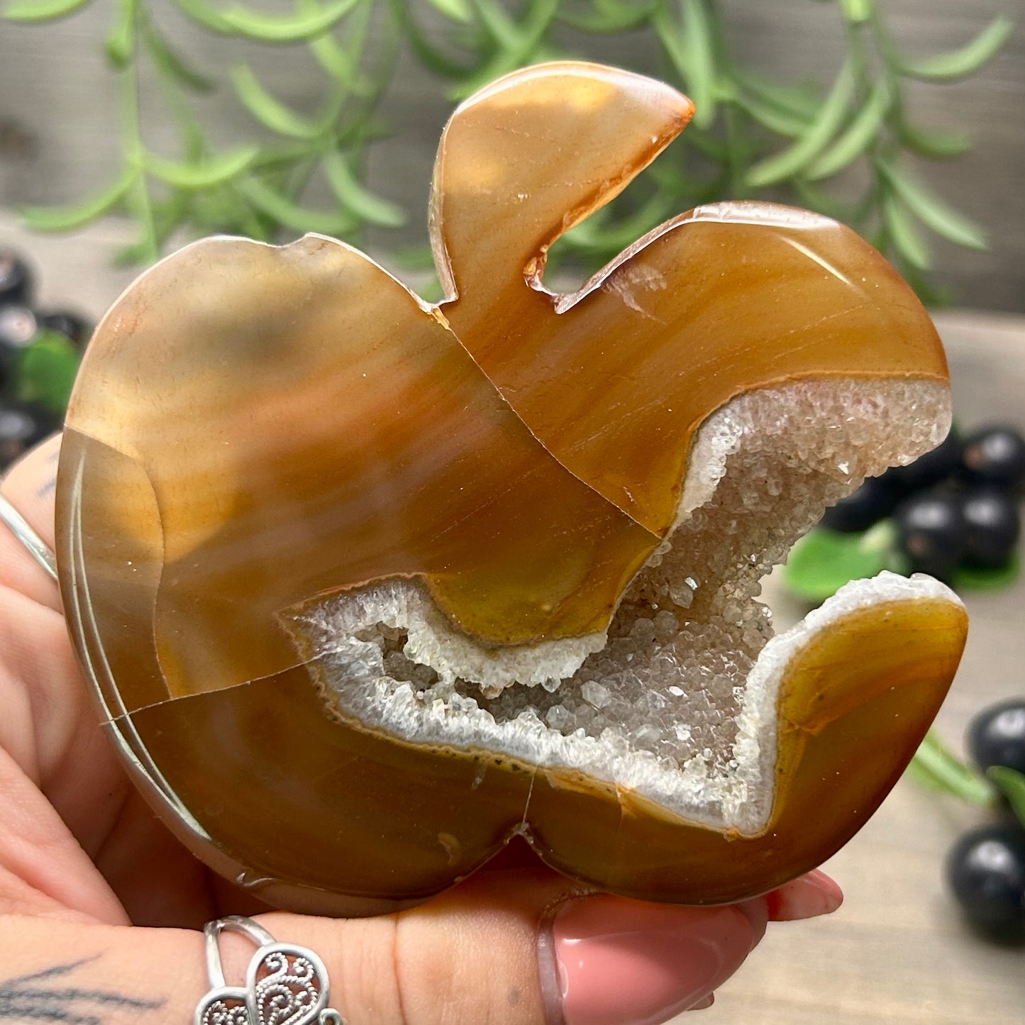 druzy carnelian agate apple