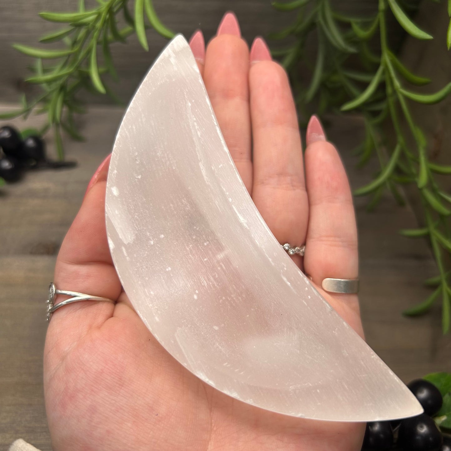 selenite moon bowl