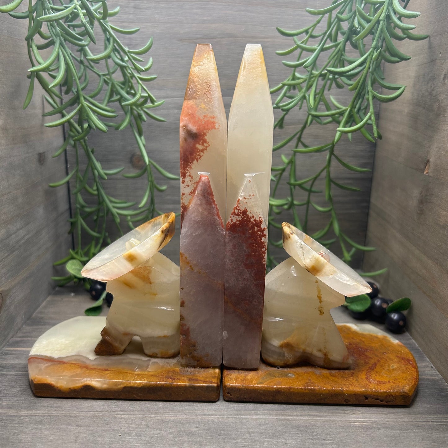 vintage onyx cowboy bookends