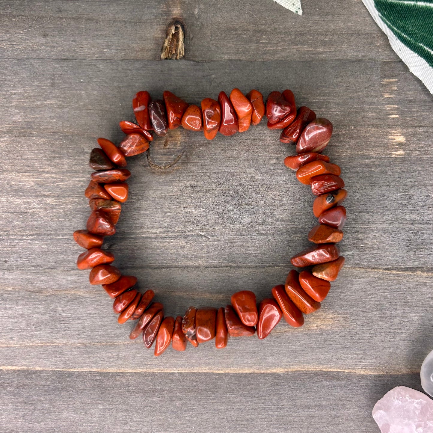 red jasper chip bracelet