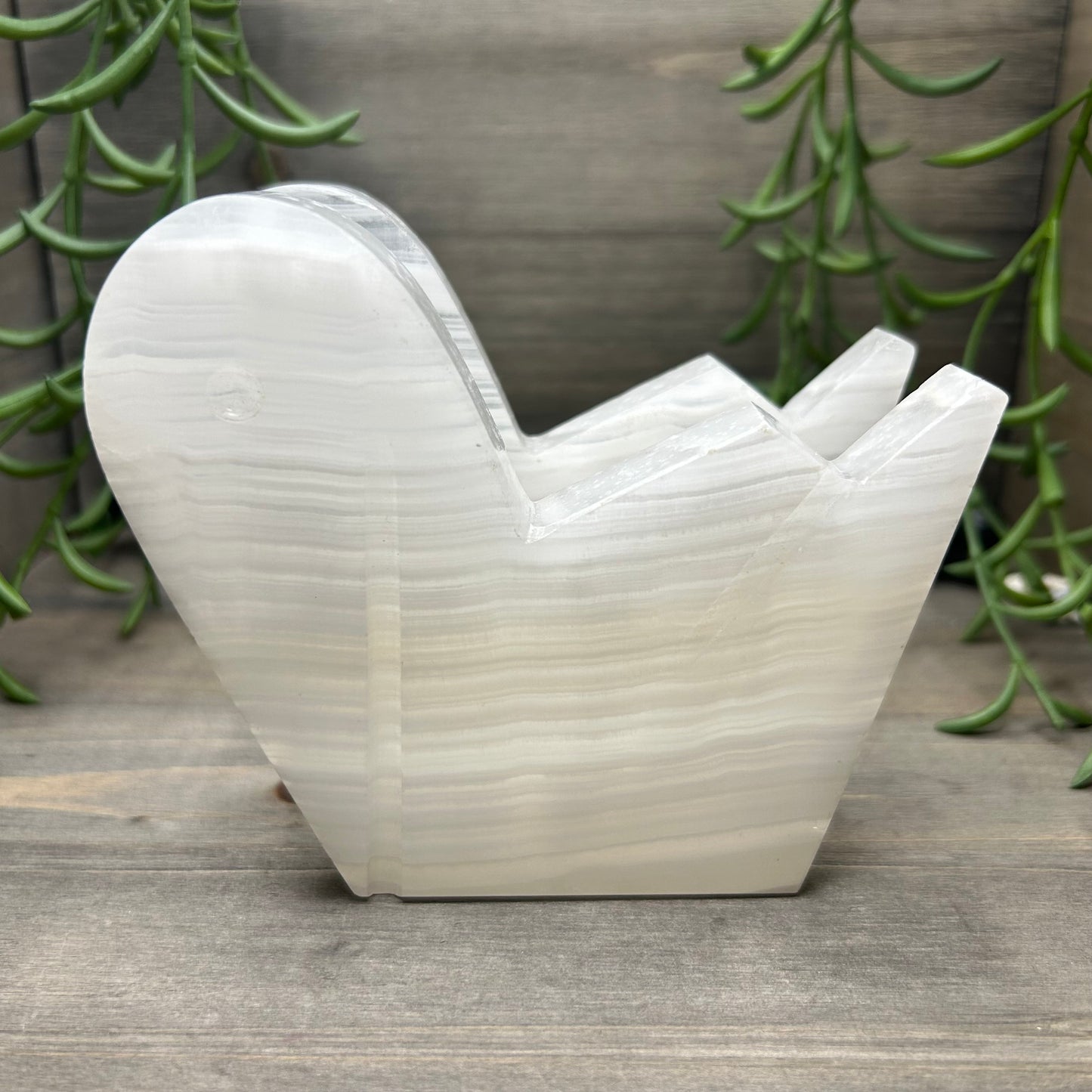 calcite swan napkin holder