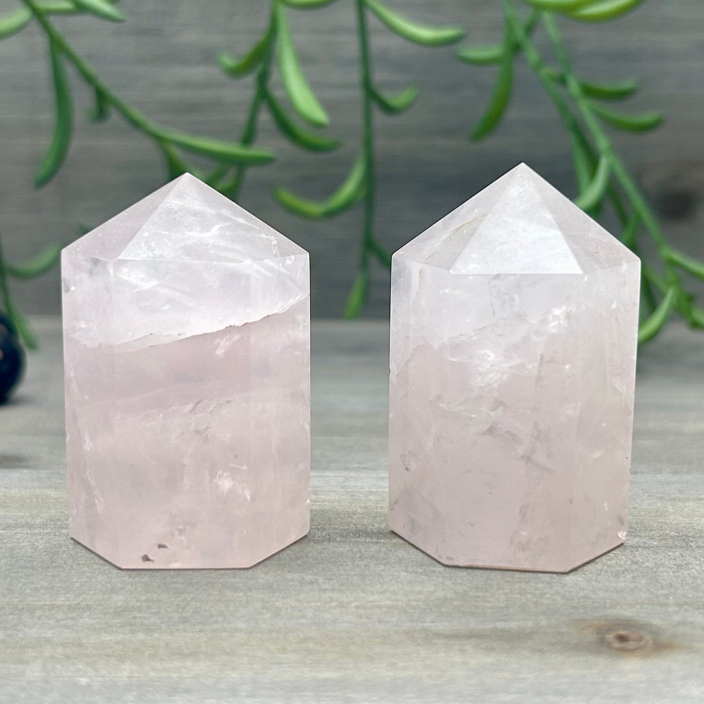 chunky rose quartz tower