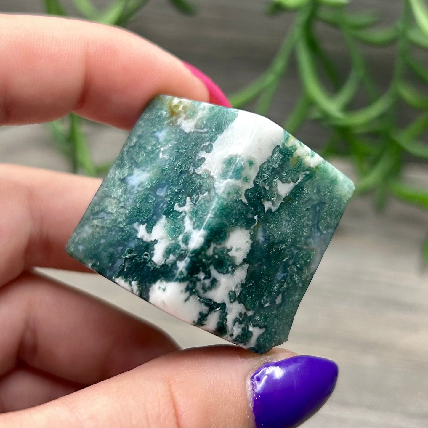 moss agate cube