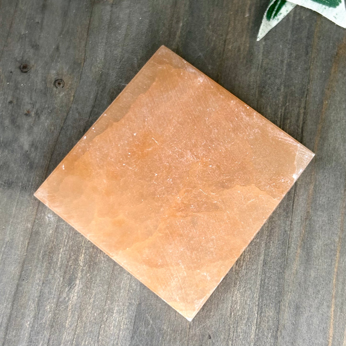 peach selenite slab