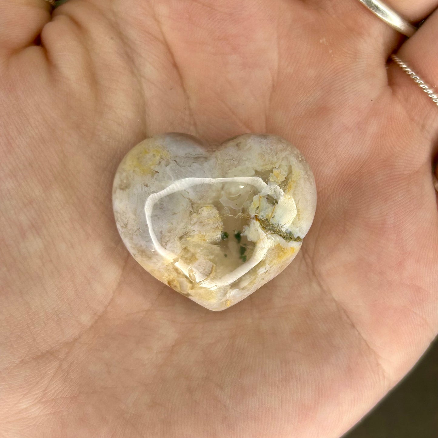 flower agate heart