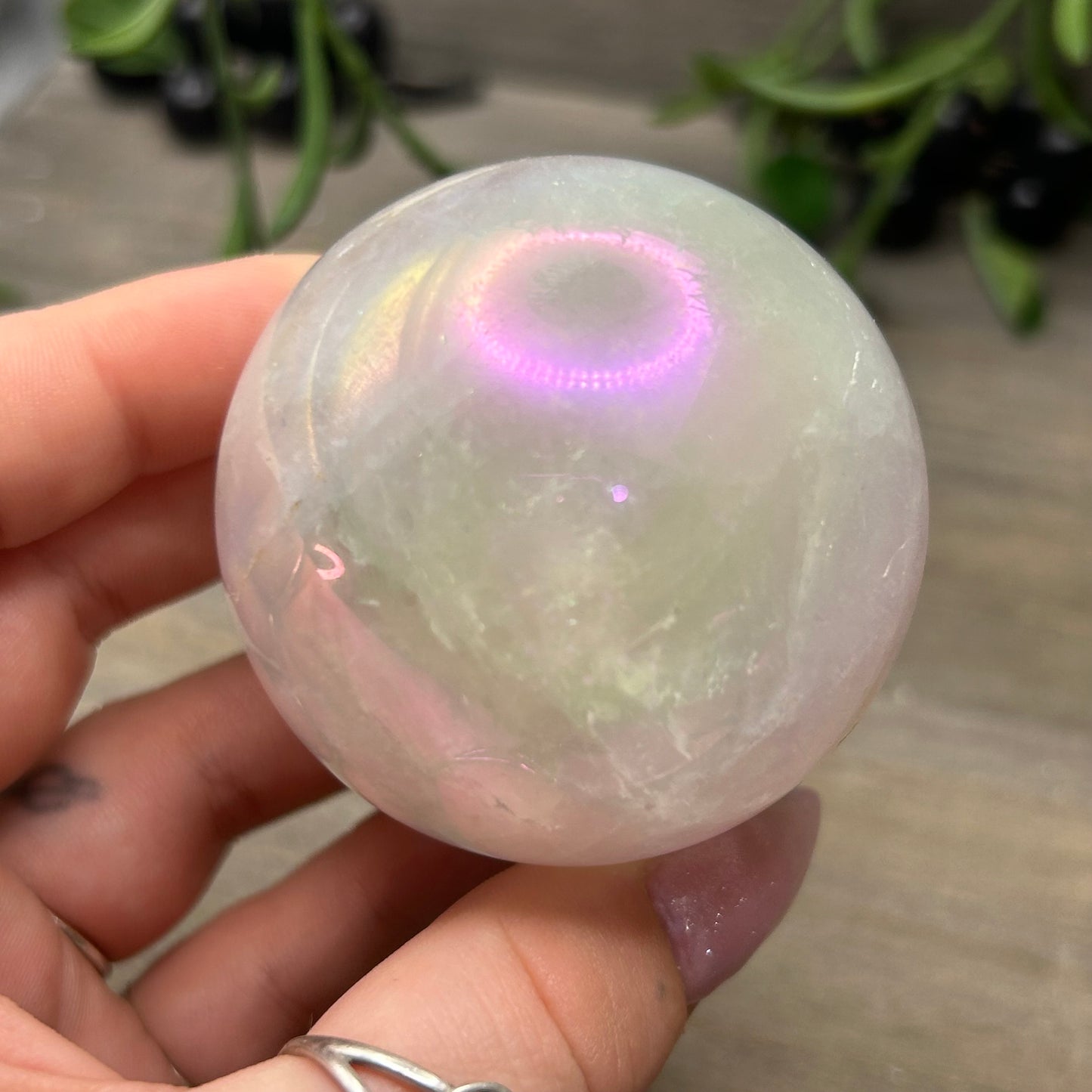 aura rose quartz sphere