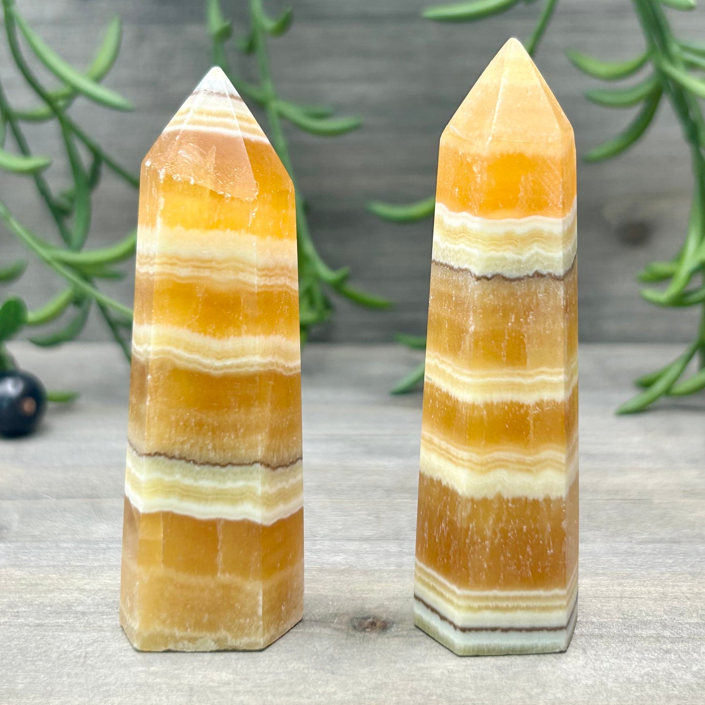 honey calcite tower