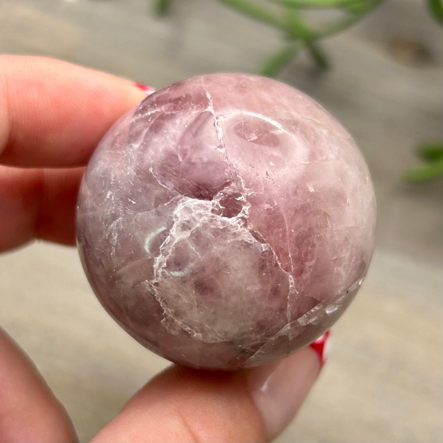 lavender rose quartz sphere