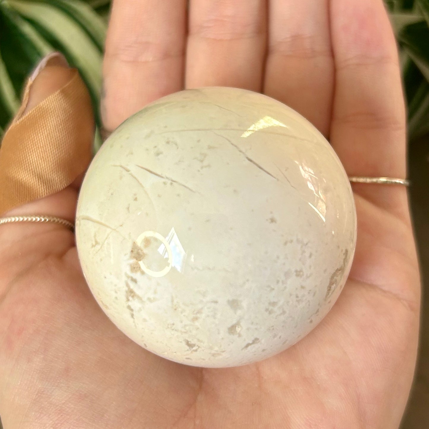 white agate sphere