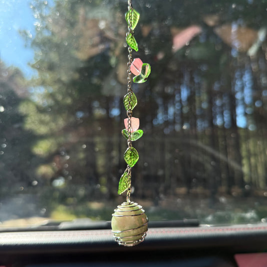 tulips & calcite car charm
