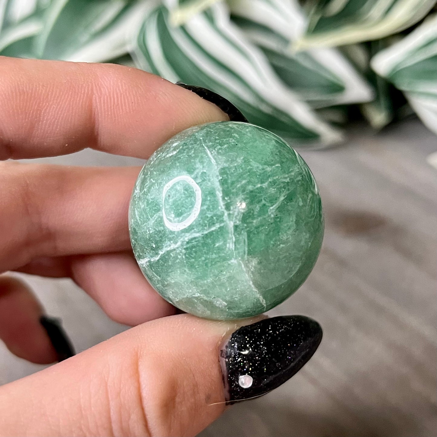 green strawberry quartz sphere