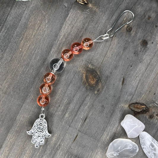 cherry quartz keychain/bag clip