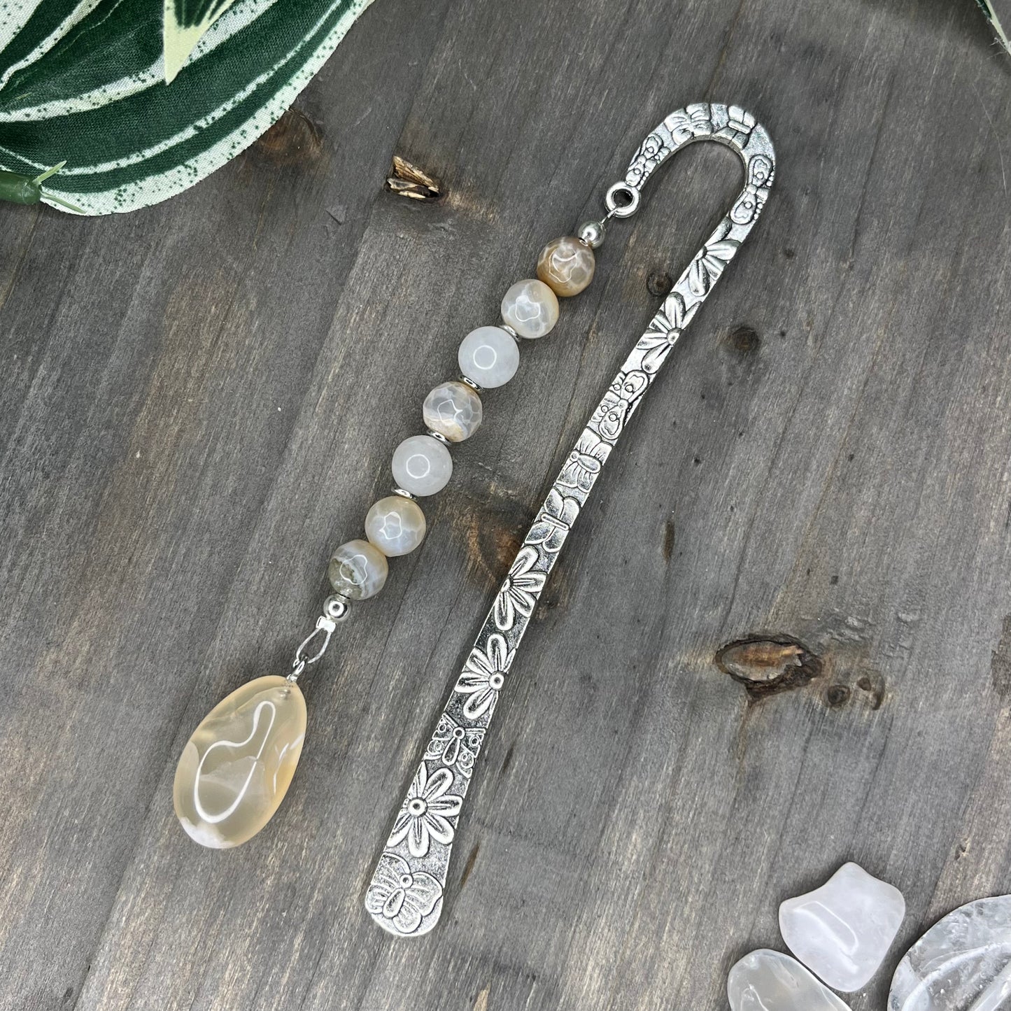 flower agate bookmark