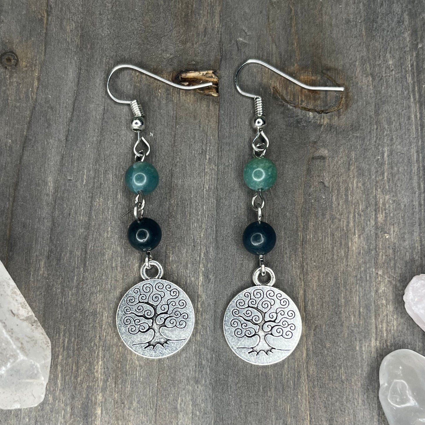 moss agate tree of life dangles