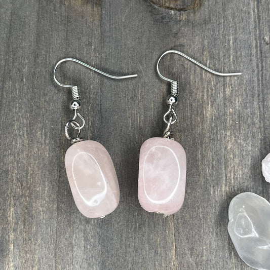 rose quartz dangles