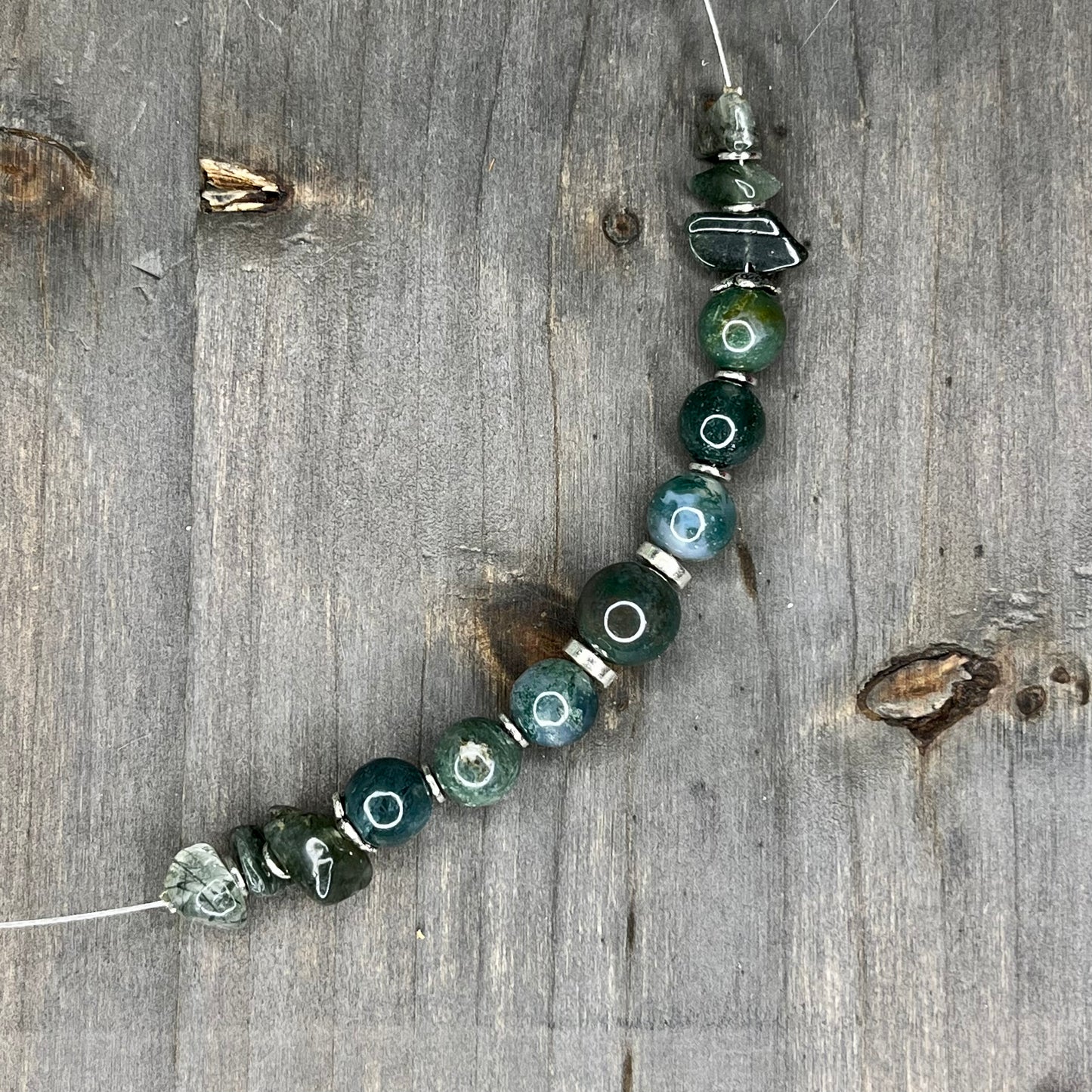 moss agate beaded necklace