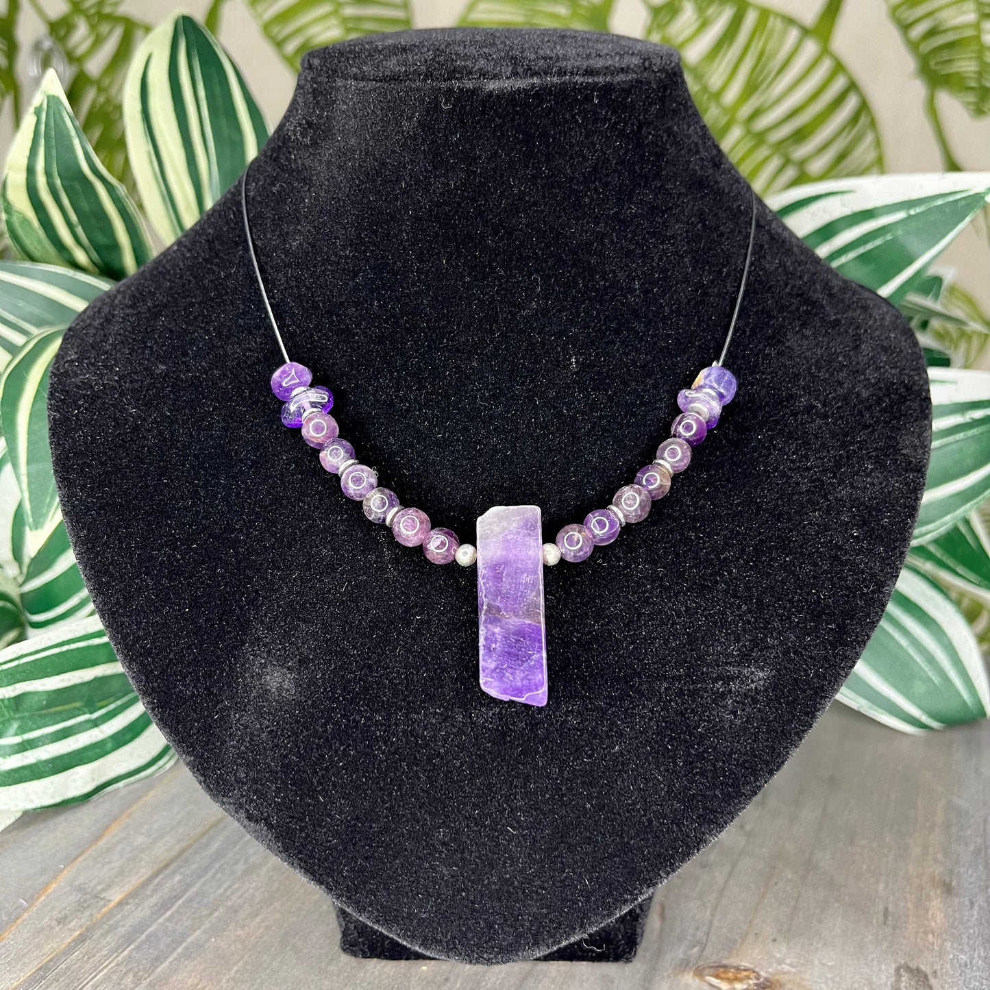 amethyst slab necklace