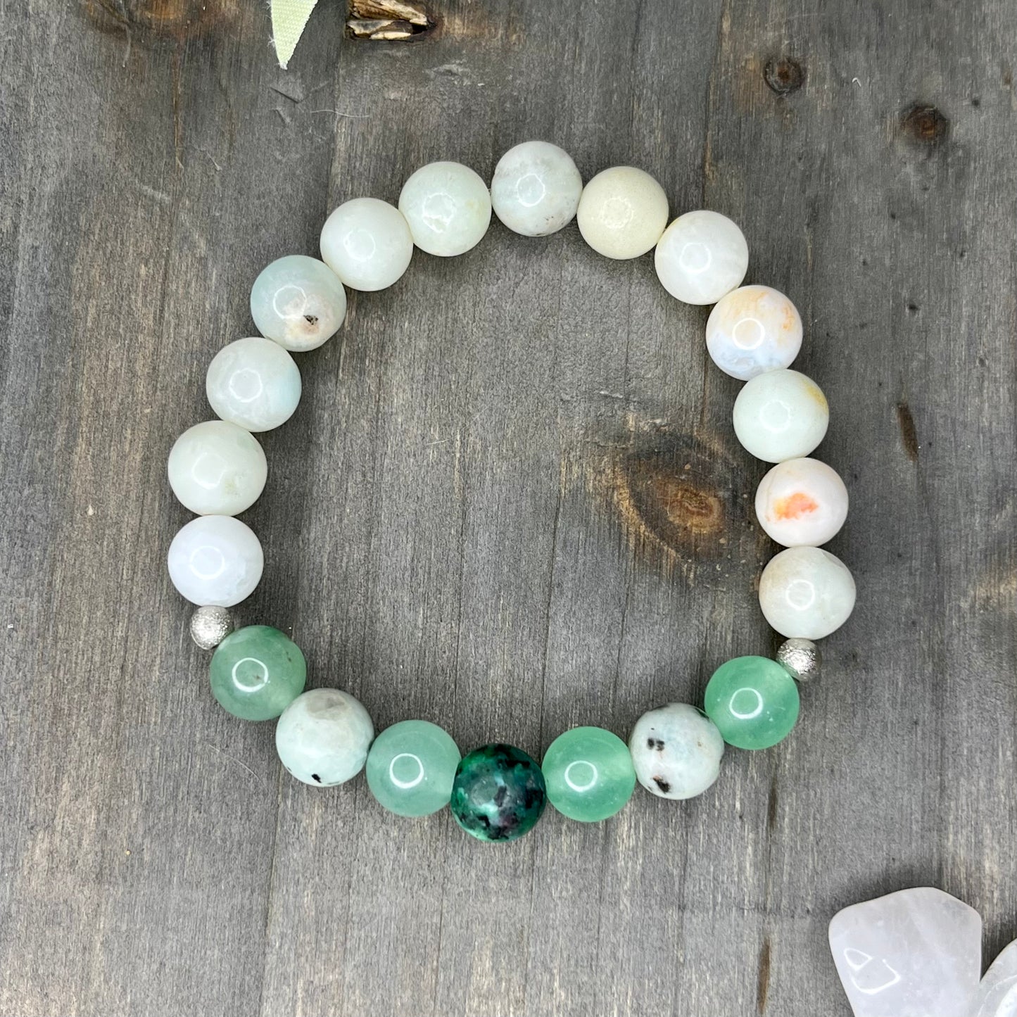 jade + carribean calcite bracelet