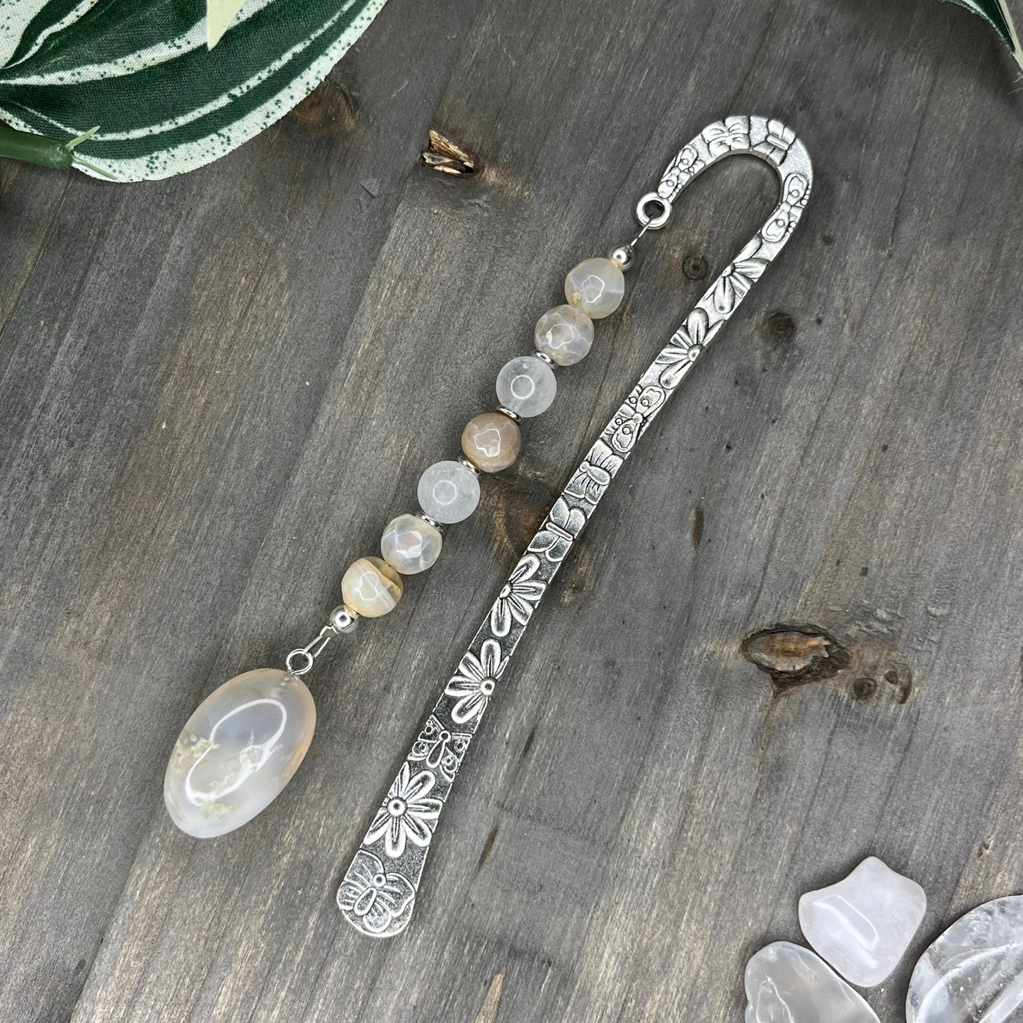 flower agate bookmark